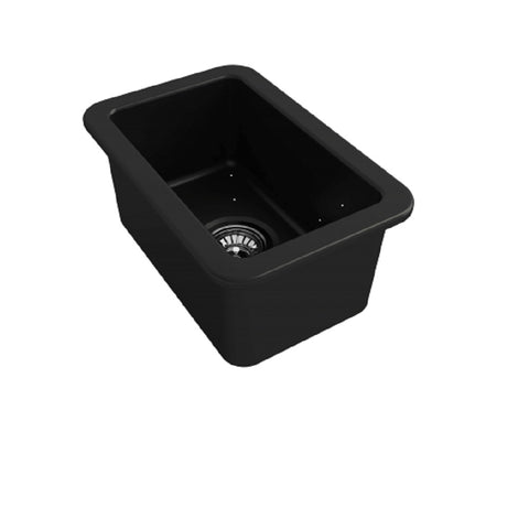 Turner Hasting Cuisine Single Bowl Insert/ Undermount Sink 30 x 46 Matte Black CU30FS-MB