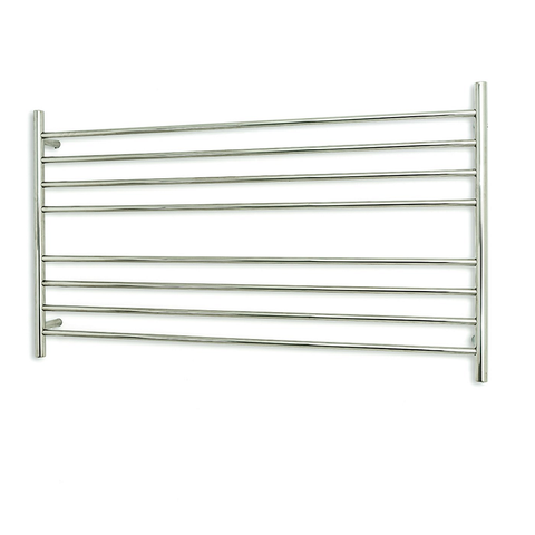 Radiant Polished 1300 x 750mm Round Heated Towel Rail (Left Wiring) RTR09LEFT
