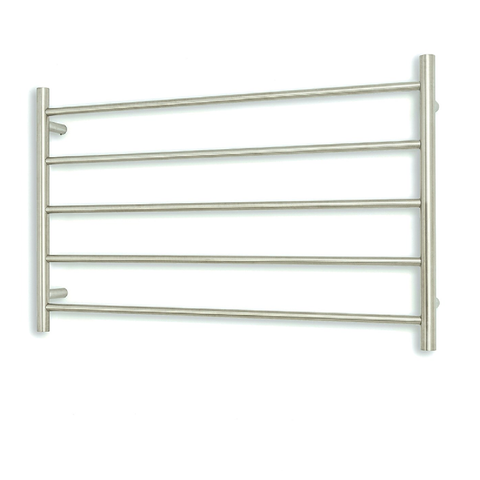 Radiant Brushed 950 x 600mm Round Heated Towel Rail (Left Wiring) BRU-RTR07LEFT