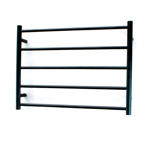Radiant Matte Black 750 x 550mm Round Heated Towel Rail (Right Wiring) BRTR03RIGHT