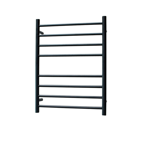 Radiant Matte Black 530 x 700mm Round Heated Towel Rail (Right Wiring) BRTR530RIGHT