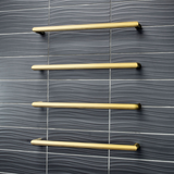 Radiant Brushed Gold 650mm Round Single Bar Heated Towel Rail (Left or Right Wiring) GLD-SBRTR-650
