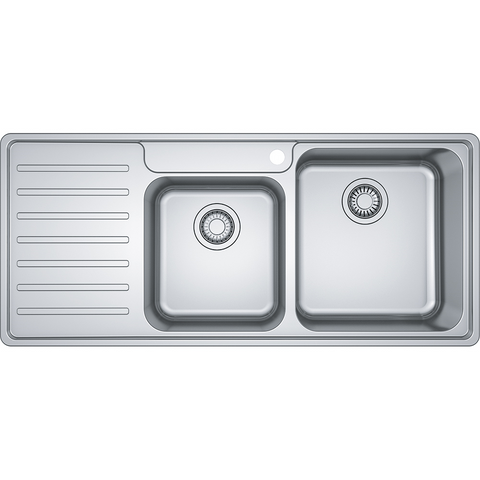 Franke Sink Bell Inset Double Bowl with Left Hand Drainer- Stainless Steel- BCX621LHD (4509066854460)