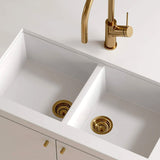 Oliveri Basket Waste with Extended Screw Length Brushed Gold for Kitchen Sink AC14-AU-EXT