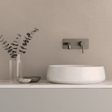Amelie Essentiel Wall Basin Mixer & Spout Round Pin w/ Plate Brushed Nickel (Full Kit) BDO18102BN