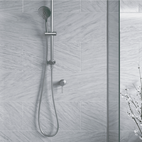 Amelie Essentiel Wall Mixer Round Pin Brushed Nickel (Full Kit) BDO18104BN