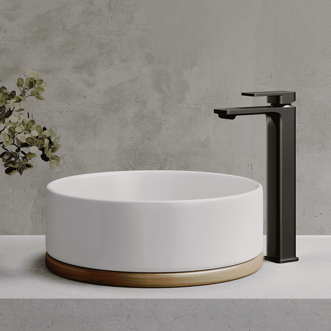 Amelie Essentiel Hi Rise Basin Mixer Square Matte Black BDO19101MB