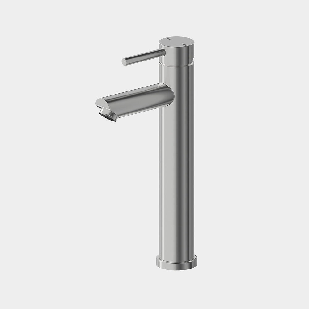 Amelie Essentiel Hi Rise Basin Mixer Round Pin Brushed Nickel BDO18101BN