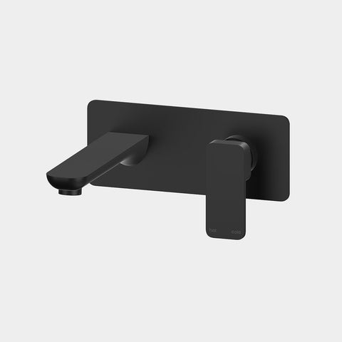 Amelie Essentiel Wall Basin Mixer & Spout 200mm Square Matte Black (Full Kit) BDO19102MB