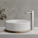 Amelie Essentiel Hi Rise Basin Mixer Square Brushed Nickel BDO19101BN