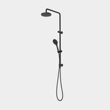 Amelie Essentiel Twin Shower Rail Set w/ 200mm Round Head Matte Black BDO18201MB