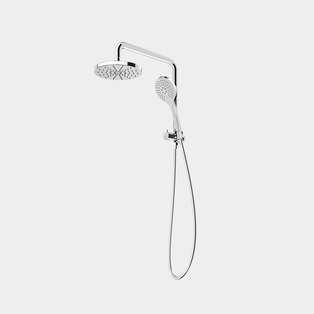 Amelie Essentiel Twin Shower Wall Set w/ 200mm Round Head Brushed Nickel BDO18211BN