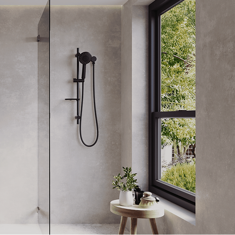 Amelie Essentiel Rail Shower 5 Function Set Matte Black BDOOV772MB