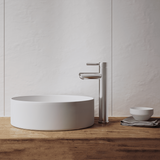 Amelie Essentiel Hi Rise Basin Mixer Round Pin Brushed Nickel BDO18101BN