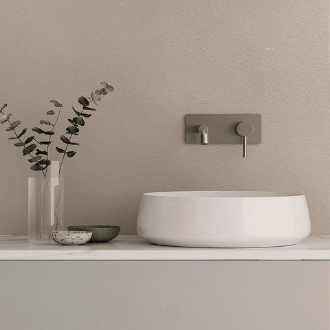 Amelie Essentiel Wall Basin Mixer & Spout Round Pin w/ Plate Chrome (Full Kit) BDO18102