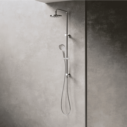 Amelie Essentiel Twin Shower Rail Set w/ 200mm Round Head Chrome BDO18201