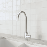 Amelie Essentiel Gooseneck Sink Mixer Round Pin Chrome BDO18106