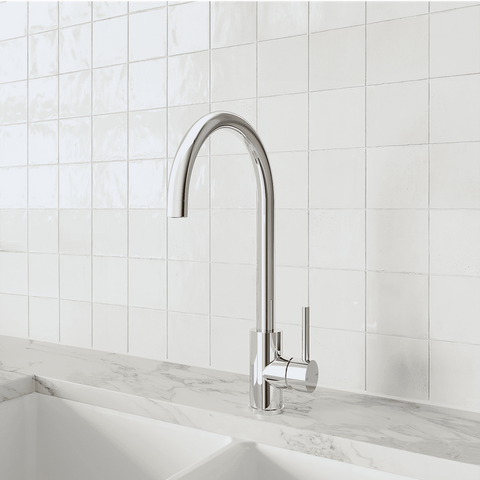 Amelie Essentiel Gooseneck Sink Mixer Round Pin Chrome BDO18106