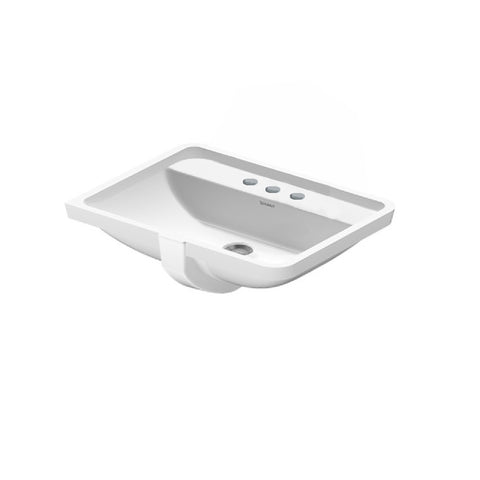 Duravit Starck 3 Undercounter Basin 490x365mm (3 Taphole) with Overflow Alpin White 0302490030-P