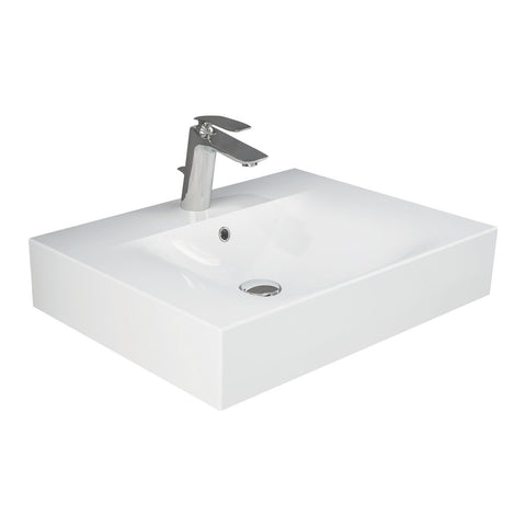 Fienza Rak Des Wall Hung Basin (1 Taphole) 610x460mm w/ Overflow White 06101AWHA