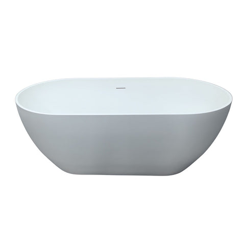 Kaskade Pure Lucia Freestanding Oval Stone Bath 1700mm Matte White VX19-1700-NIK8704NA