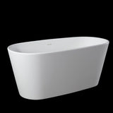 Kaskade Pure Soaker Freestanding Oval Stone Bath 1580mm Matte White VX47-1580-NIK8602NA