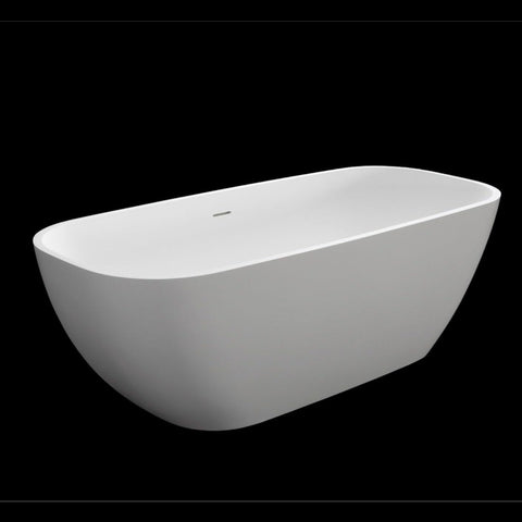 Kaskade Pure Rachel Freestanding Oval Stone Bath 1700mm Matte White VX34-1700-NIK8639NA