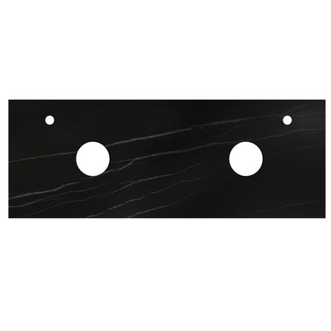 Otti Byron Wall Hung Vanity 1500mm (10 & 2 O'Clock Taphole) Natural Oak / Empire Black Top BY1500NST-EB-10TH