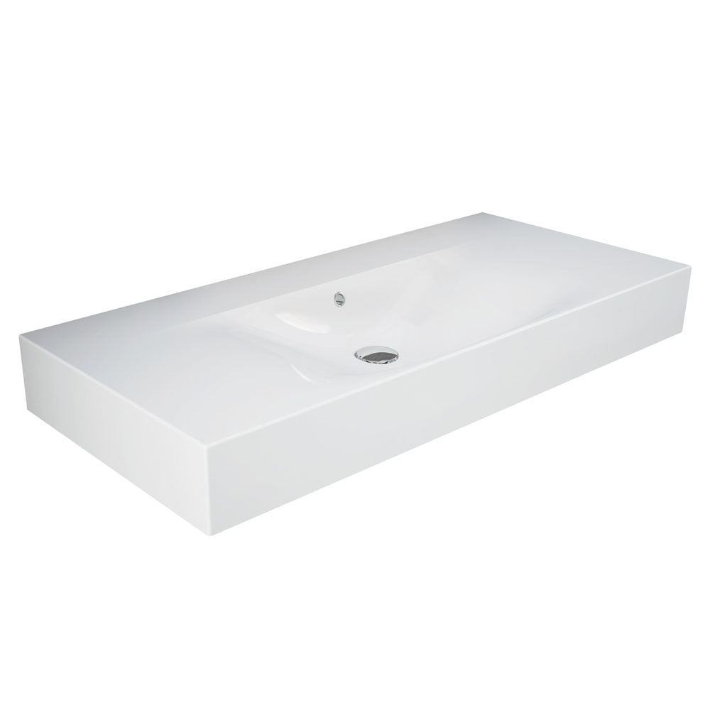 Fienza Rak Des Wall Hung Basin 1010X460mm w/ Overflow (No Taphole) Alpine White 10100AWHA