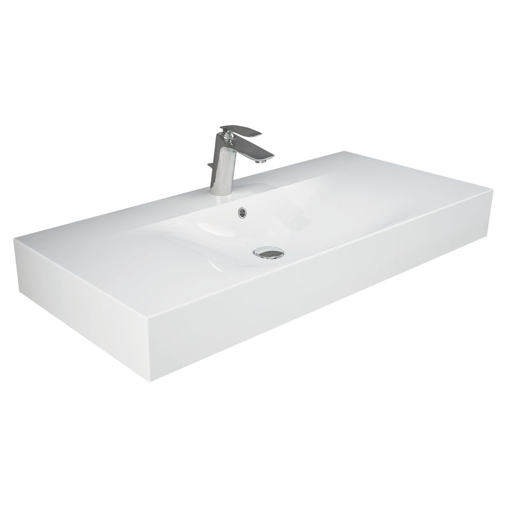 Fienza Rak Des Wall Hung Basin (1 Taphole) 1010x460mm w/ Overflow White 10101AWHA