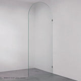 Fienza Frameless Glass Panel High Arch 1100X2200X10mm w/ Brackets Gunmetal 10A11B-GM