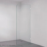 Fienza Frameless Glass Panel Curve Edge 1200X2050X10mm w/ Brackets White 10C12B-WH