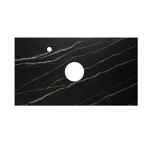 Otti Boston Wall Hung Vanity 600mm (10 O'Clock Taphole) Light Grey / Empire Black Top BS600LGST-EB-10TH