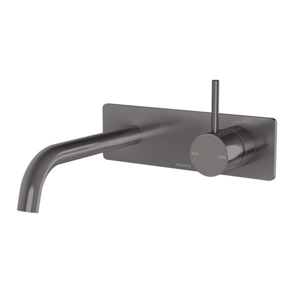 Phoenix Vivid Slimline Up Basin / Bath Wall Mixer Set Brushed Carbon 112-7813-31-1