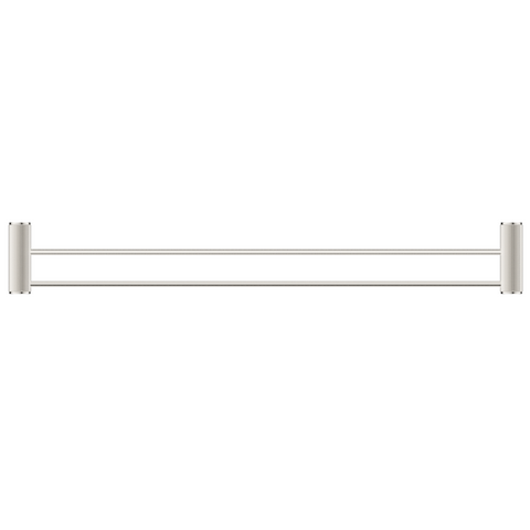 Bella Vista Mica Fluted Double Towel Rail Brushed Nickel 1148D-800-P-NR-BN