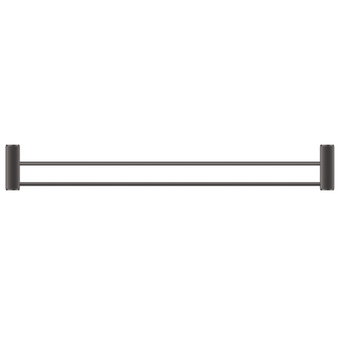 Bella Vista Mica Fluted Double Towel Rail Gunmetal 1148D-800-P-NR-GM