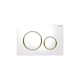 Geberit Sigma 20 Flush Plate White with Gold Trim 115.882.KK.1