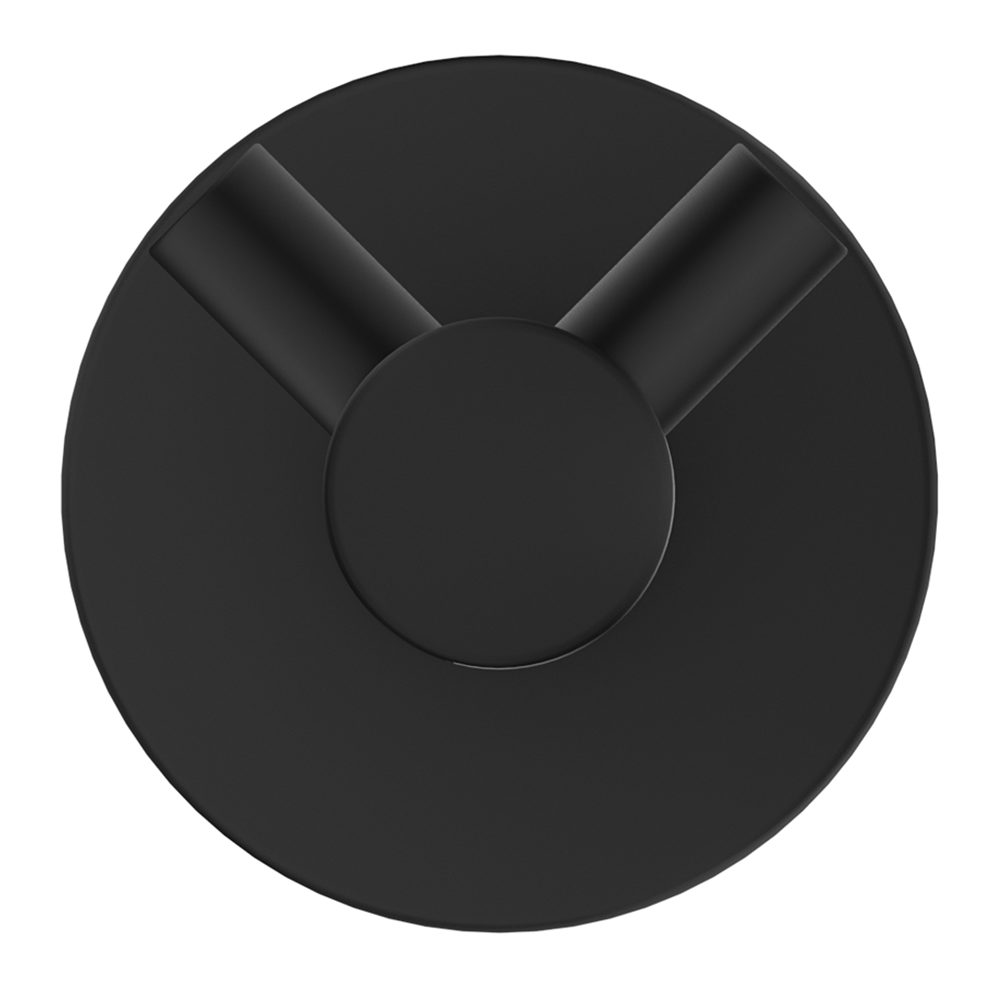Bella Vista Mica Double Robe Hook Black 1153-D-P-BLK