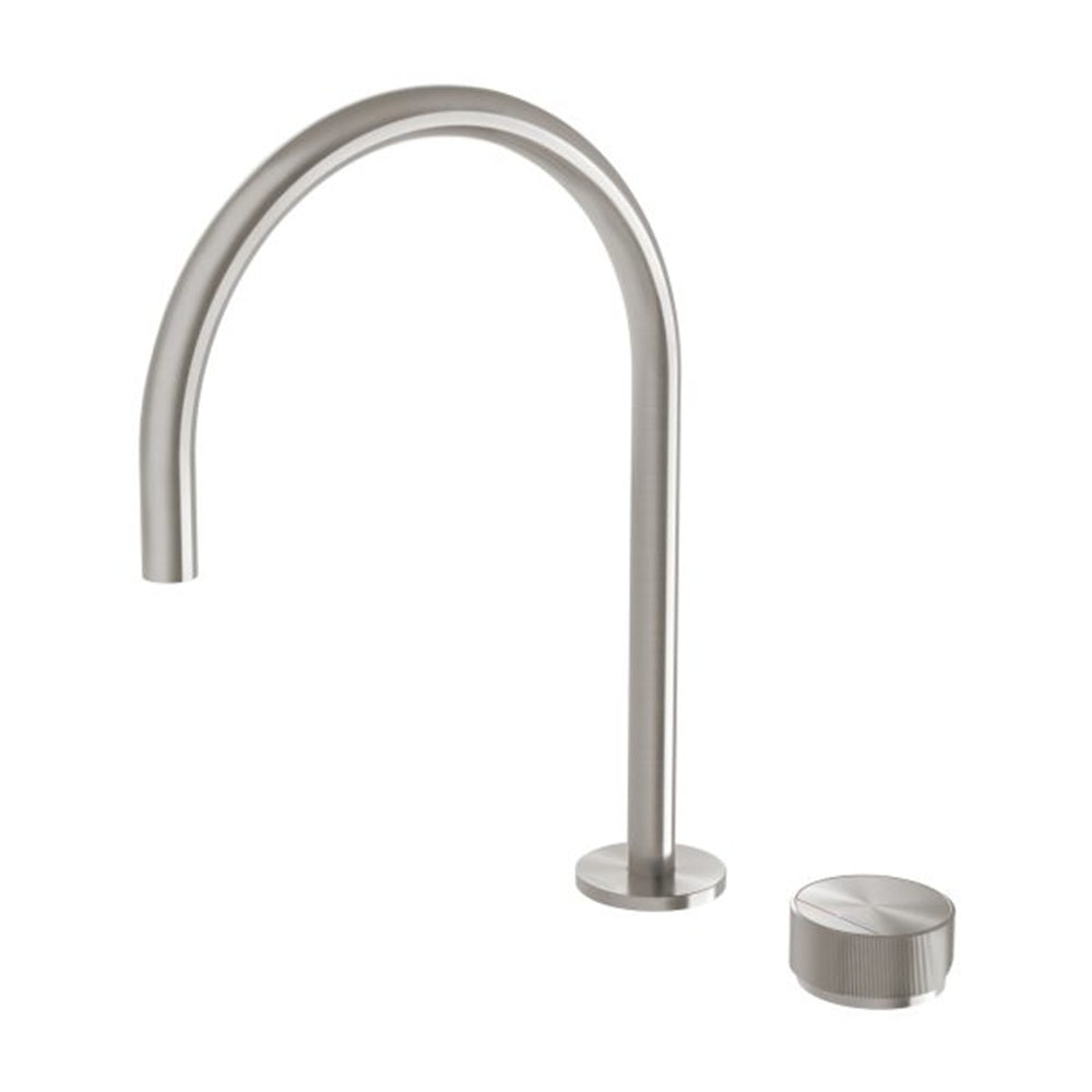 Phoenix Axia Hob Sink Mixer Set 220mm Gooseneck Brushed Nickel 117-7550-40-1