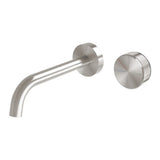 Phoenix Axia Wall Basin / Bath Curved Outlet Mixer Set 180mm Brushed Nickel 117-7815-40-1