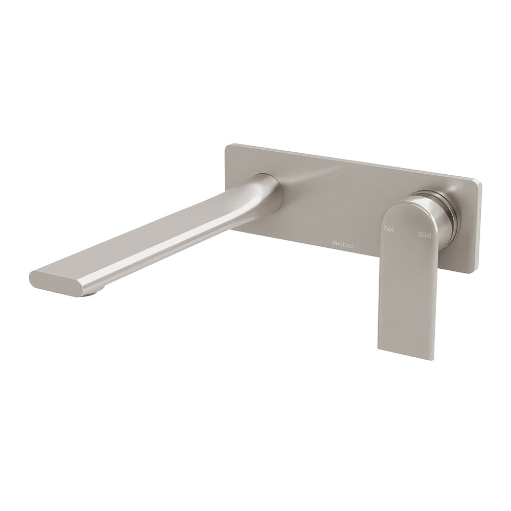 Phoenix Teel SwitchMix Wall Basin / Bath Mixer Set 200mm Fit-Off Kit Brushed Nickel 118-2812-40-1