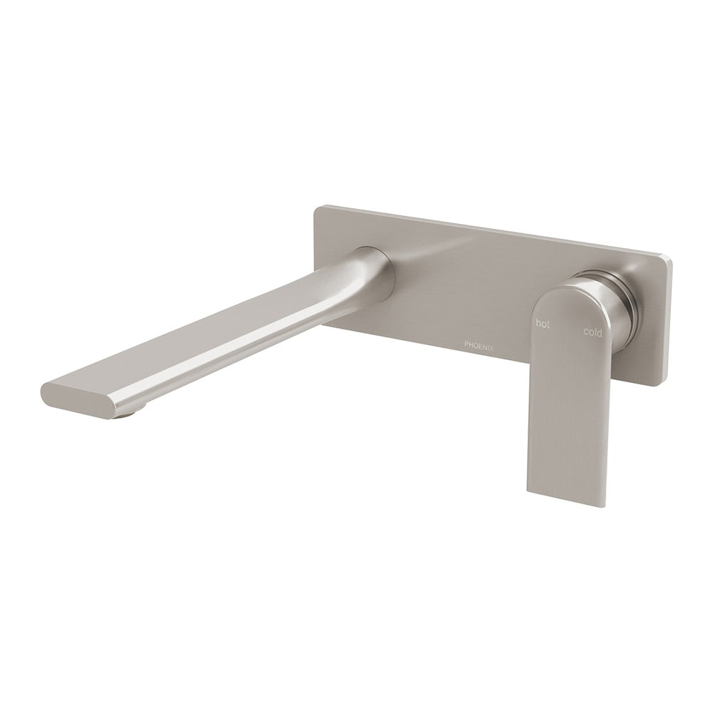 Phoenix Teel SwitchMix Wall Basin / Bath Mixer Set 200mm Brushed Nickel 118-2810-40-1
