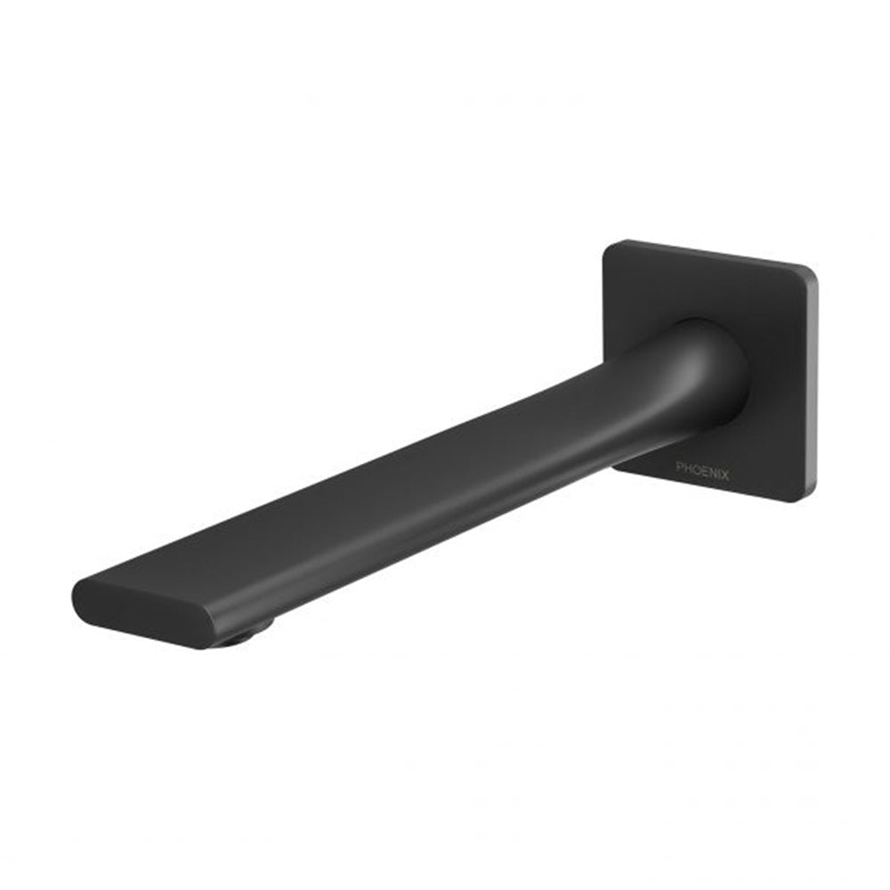 Phoenix Teel Wall Bath Outlet 200mm Matte Black 118-7620-10-1
