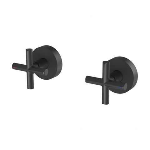 Phoenix Vivid Slimline Plus Wall Top Assemblies 15mm Extended Spindles Matte Black 119-0670-10-1