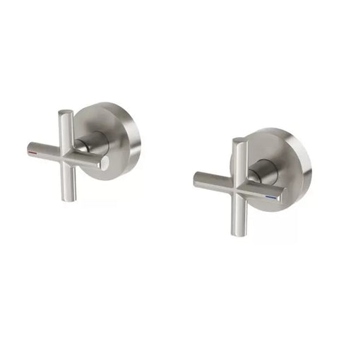 Phoenix Vivid Slimline Plus Wall Top Assemblies 15mm Extended Spindles Lead Free Brushed Nickel 119-0670-40-1