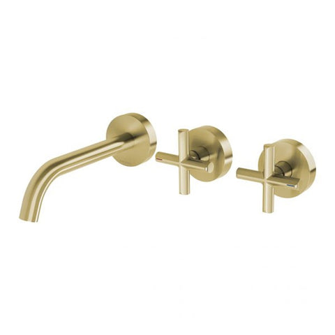 Phoenix Vivid Slimline Plus Wall Basin / Bath Hostess Set 180mm Outlet Brushed Gold 119-1125-12-1