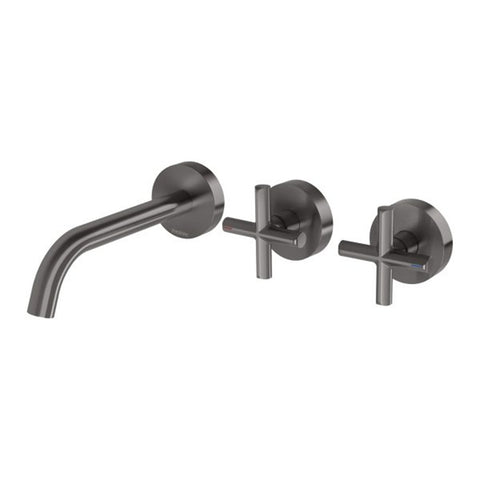 Phoenix Vivid Slimline Plus Wall Basin / Bath Hostess Set 180mm Outlet Brushed Carbon 119-1125-31-1