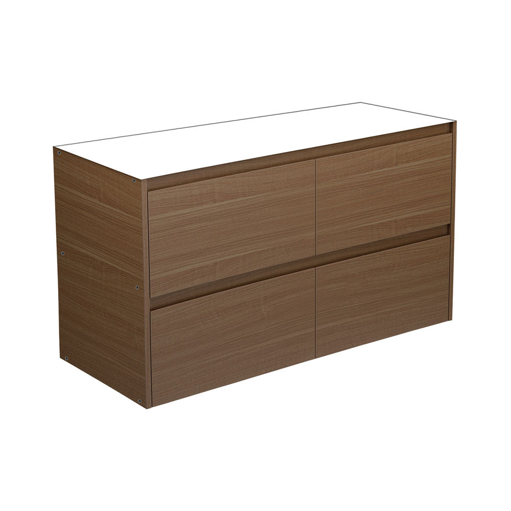 Fienza Amato 1200mm Base Cabinet Only Wall Hung Walnut 120BWA-C