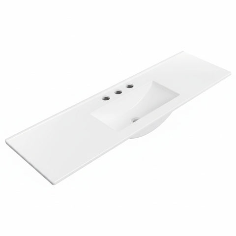 Fienza Delgado Ceramic Top Only (3 Taphole) 1215x365mm Gloss White 120D-T-3