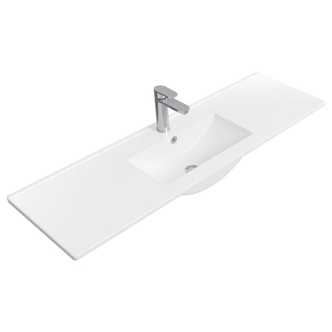 Fienza Delgado Ceramic Top Only 1205x365mm (1 Taphole) Gloss White 120D-T